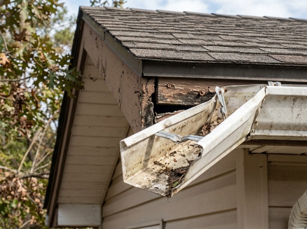 how to fix gutters pulling away from house