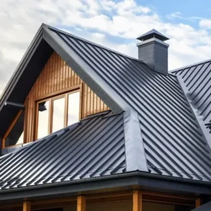 16 foot metal roofing on a modern home with long seamless panels